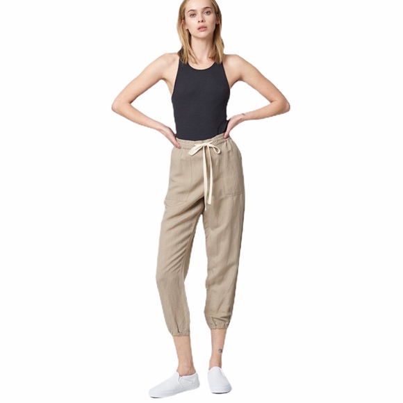 Blank NYC Pants - BLANKNYC Trooper Linen Blend Jogger Pants Tan NWT